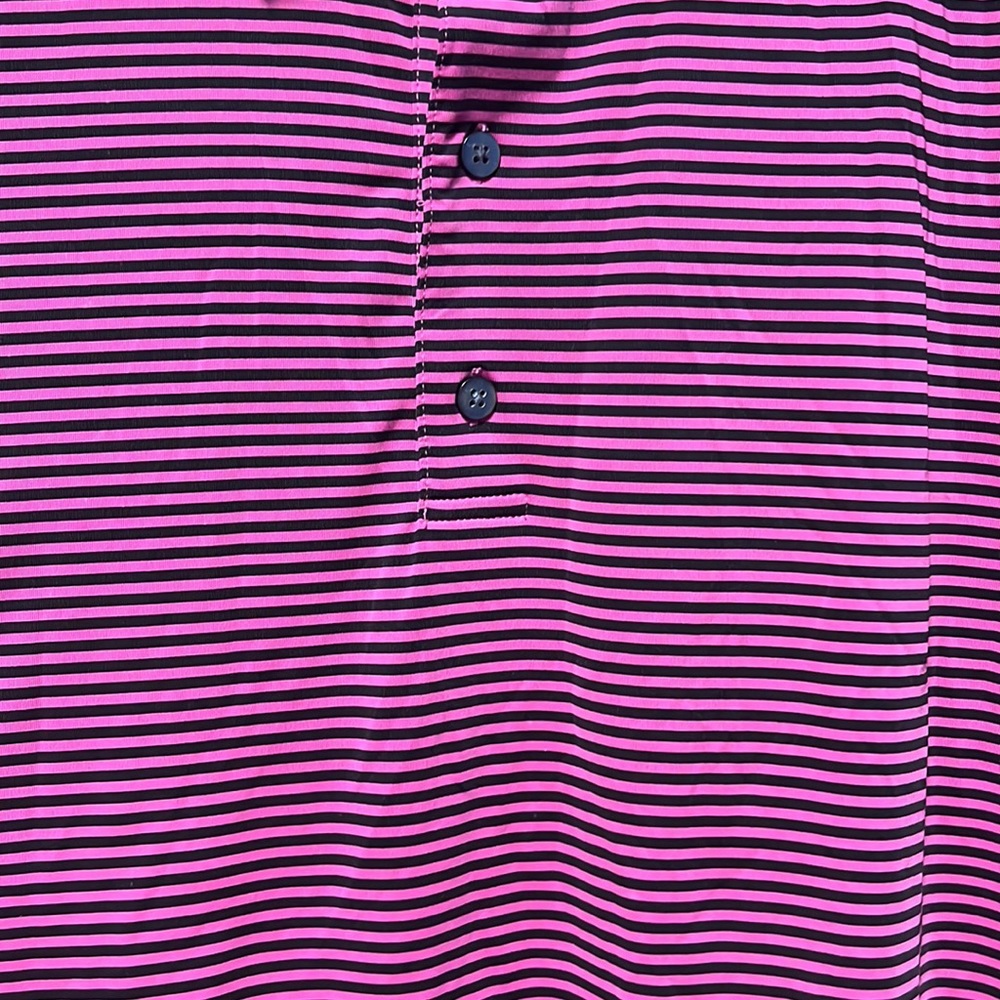Footjoy Heather Pinstripe Lisle Polo Collar Golf Shirt Men’s 2XL - Picture 3 of 3